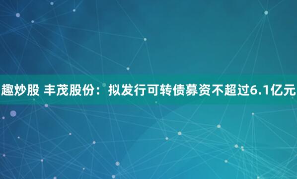 趣炒股 丰茂股份：拟发行可转债募资不超过6.1亿元