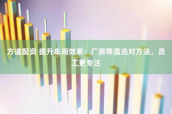 方道配资 提升车间效率:厂房降温选对方法,员工更专注