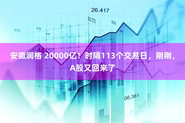 安徽润格 20000亿!时隔113个交易日,刚刚,A股又回来了